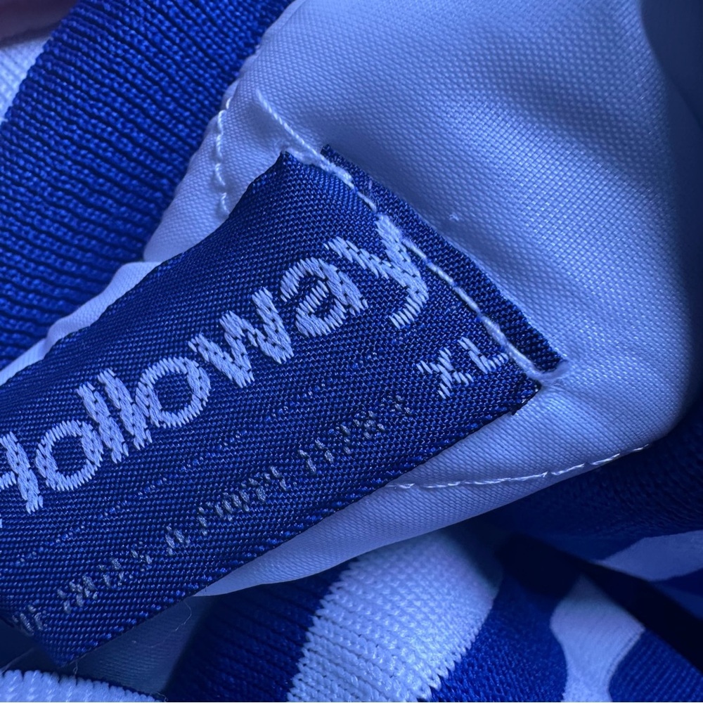 Vintage 90s Wyoming 36 Holloway Blue and White Varsity Bomber Jacket Men's - Picture 12 of 14